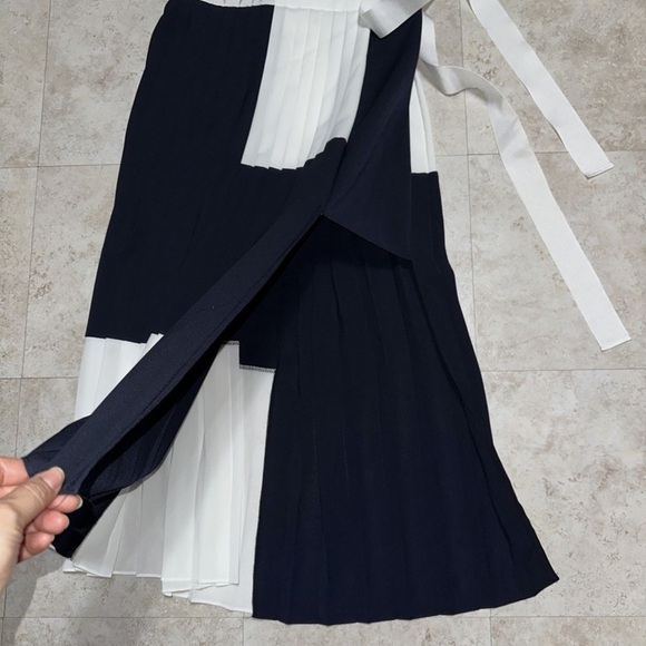 Chic One Shoulder Black and White Dress - Picture 3 of 16